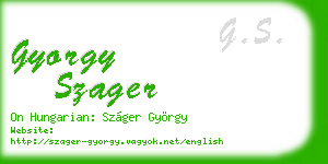 gyorgy szager business card